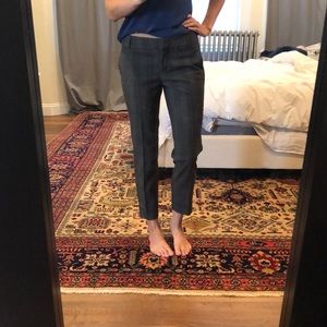 Brown plaid ankle dress pants - 6